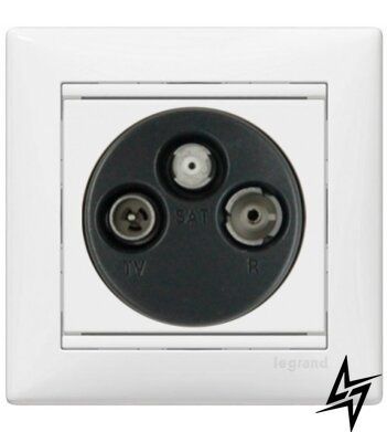 Прохідна TV-розетка Legrand 774437 Valena Classic, біла, IP20 фото