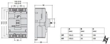 Защитный выключатель x250, In=160А, 4п, 40kA HNB161H Hager фото