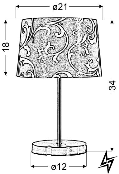 Настольная лампа Candellux 41-55866 Arosa 1хE14 34х21 см  фото в живую, фото в дизайне интерьера