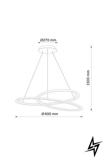 Люстра Goldlux 331106 LED 44 Вт, 4000 K, чорна, 60 &times; 150 см фото