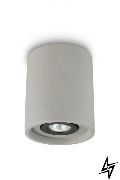 Точковий накладний світильник Ideal Lux Oak Pl1 Round Cemento 150437 22984 фото наживо, фото в дизайні інтер'єру