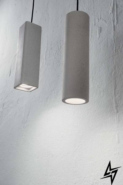Точечный накладной светильник Ideal Lux Oak Pl1 Round Cemento 150437 22984 фото в живую, фото в дизайне интерьера