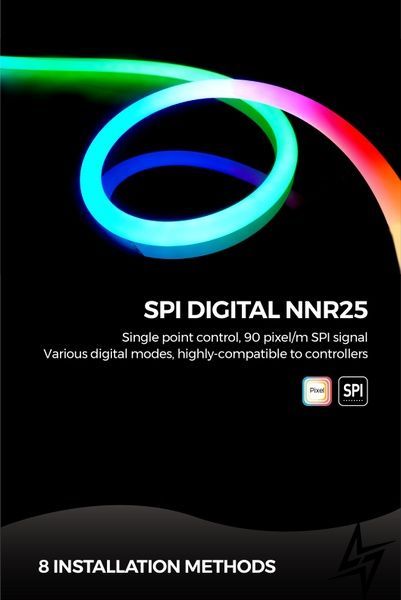 Гнучкий неон COLORS 12V IP65 21,6W 302Lm RGB-SPI 3м NNR25-RGB-SPI фото