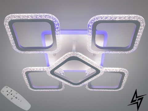 Потолочная LED люстра белая 70 Вт с пультом и диммером 5 модулей Somire 26-23328 фото