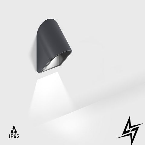 LTX 08.2061.3.930.GR Настінний накладний BEVEL. L30mm, SP31mm, H61mm, LED 3W, 3000K, 68&deg;, 137Lm, CRI>90, 220-240V, IP65, прозоре скло, графіт фото