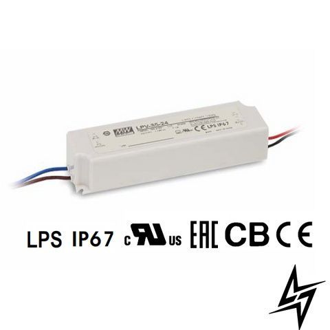 Блок живлення Mean Well 36W DC12V IP67 LPV-35-12 фото