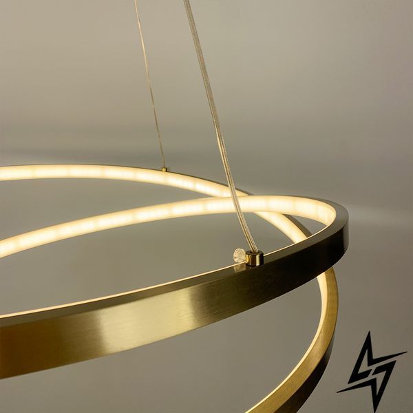 Латунная подвесная люстра SCRIBBLE RING в двух размерах LED 37W 3000–4500–6000K 55см Латунь LE41103 MJ 151 AB фото в живую, фото в дизайне интерьера