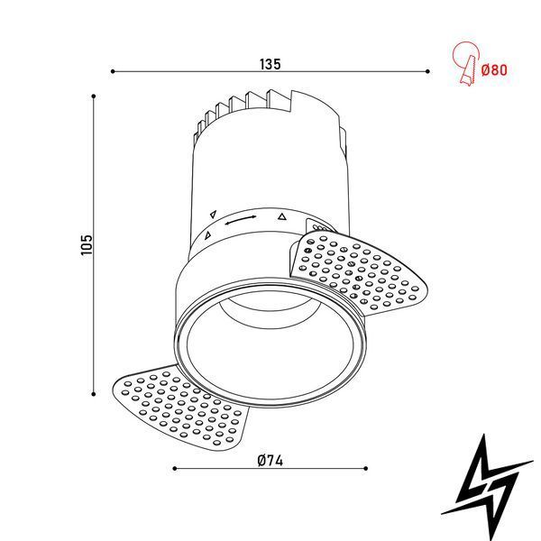 Точковий вбудований світильник Kloodi KD-GIRON134 TR 12W 3K 38D BK чорний KD-GIRON134 TR 12W 3K 38D BK фото