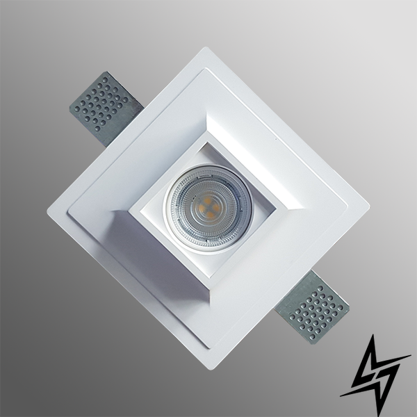 Гипсовый светильник встроенный квадрат 004 30377 CB 004 фото в живую, фото в дизайне интерьера