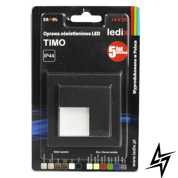 Настінний світильник Ledix Timo з рамкою 07-111-62 накладний Чорний 3100K 14V LED LED10711162 фото наживо, фото в дизайні інтер'єру
