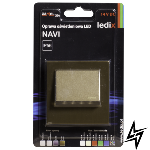 Настенный светильник Ledix Navi с рамкой 11-111-46 накладной Старое золото RGB 14V ЛЕД LED11111146 фото в живую, фото в дизайне интерьера