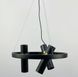 Современная дизайнерская модель светильника на тросах с плафонами-спотами LE26535 6xGU10 45x45см Черный J 063/6 BK фото в дизайне интерьера, фото в живую 3/5