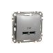 USB-розетка Schneider Electric SDD113401 Sedna Design, алюминий, глянцевая, IP20 - изображение 1