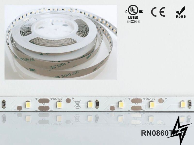 LED стрічка RISHANG 60-2835-12V-IP20 5,5W 454Lm 2700K 5м RN0860TA-B-SW RN0860TA-B-SW фото