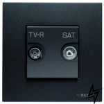 N2251.3 AN Розетка TV-R-SAT одиночна з накладкою, серія Zenit, колір антрацит, 2CLA225130N1801 ABB фото