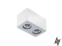Точечный накладной светильник Azzardo Nino 2 White Aluminium AZ1386 15917 фото в живую, фото в дизайне интерьера