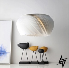 Подвесной светильник с декоративными пластинами LE26736 1xE27 50x50см Белый AA 235 фото в живую, фото в дизайне интерьера