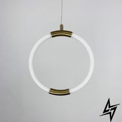 Дизайнерський латунний підвіс круг з гнучкою LED стрічкою LE29971 LED 13W 4000K 25x25см Латунь Mj 60/1 фото наживо, фото в дизайні інтер'єру