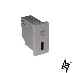 Одинарний зарядний пристрій USB типу A 1-мод Алюміній 45383 SAL Efapel Quadro 45 фото