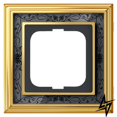 1754-0-4575 Рамка Dynasty Латунь полированная, черная роспись 1-постовая 2CKA001754A4575 ABB фото
