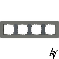 0214423 Рамка с антрацитовой подложкой E3 Темно-серый / Антрацит 4-постовая Gira фото