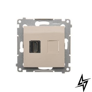 Розетка HDMI 1-на кремовий Simon 54 DGHDMI.01/41 фото