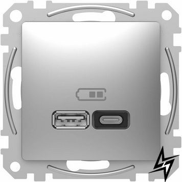 Розетка USB Schneider Electric SDD113404 Sedna Design алюміній IP20 пластик фото