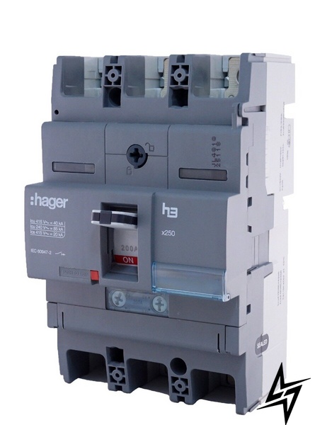 Автоматический выключатель x250, In=200А, 3п, 40kA HNB200H Hager фото