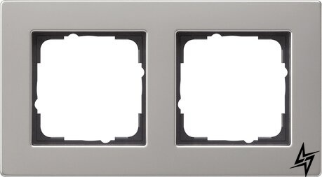 0212335 Рамка встановлювана для монтажу урівень E2 Нержавіюча сталь 2-постова Gira фото