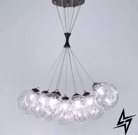 Підвісний світильник на 13 ламп G9 чорний Transparent Bubbles 26-1687 фото
