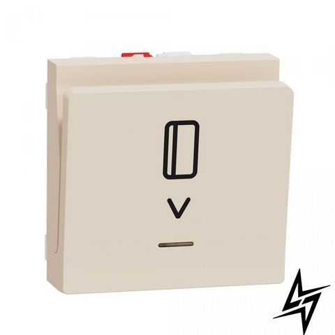 Вимикач картковий Schneider Electric NU328344 Unica New, бежевий, глянцевий, 10 А, 220 В NU328344 фото