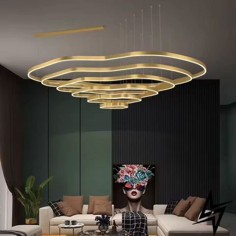 LED люстра на 5 яруса 120 см золотая 26-6269 фото