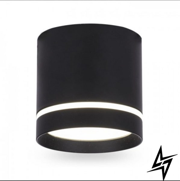 Накладной светильник с акриловым кольцом LE27011 AL 543 чорний фото в живую, фото в дизайне интерьера