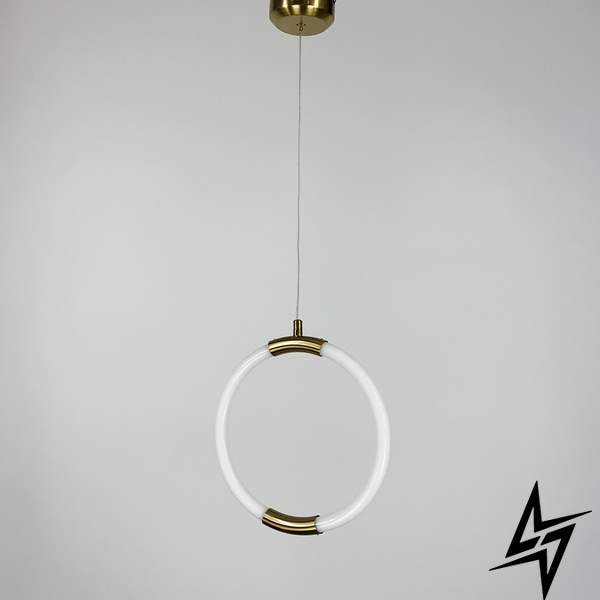 Дизайнерский латунный подвес круг с гибкой LED лентой LE29971 LED 13W 4000K 25x25см Латунь Mj 60/1 фото в живую, фото в дизайне интерьера