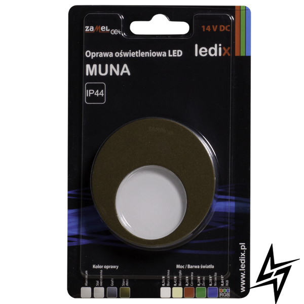 Настінний світильник Ledix Muna 02-111-46 накладний Старе золото RGB 14V LED LED10211146 фото наживо, фото в дизайні інтер'єру