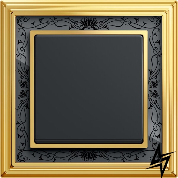 1754-0-4575 Рамка Dynasty Латунь полированная, черная роспись 1-постовая 2CKA001754A4575 ABB фото