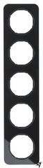 Пятиместная рамка R.1 10152116 (стекло/черная) Berker фото
