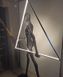 Торшер LED Man Triangle H200 S23-11441 96x200 см Черный/Белый 038010 фото в дизайне интерьера, фото в живую 2/3