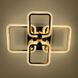 Золотая LED люстра на 2+2 рожка квадратной формы LE39576 Золото 48x10x60см LED 79W 3000-6000K A 2503/2+2 RGB GD фото в дизайне интерьера, фото в живую 7/9