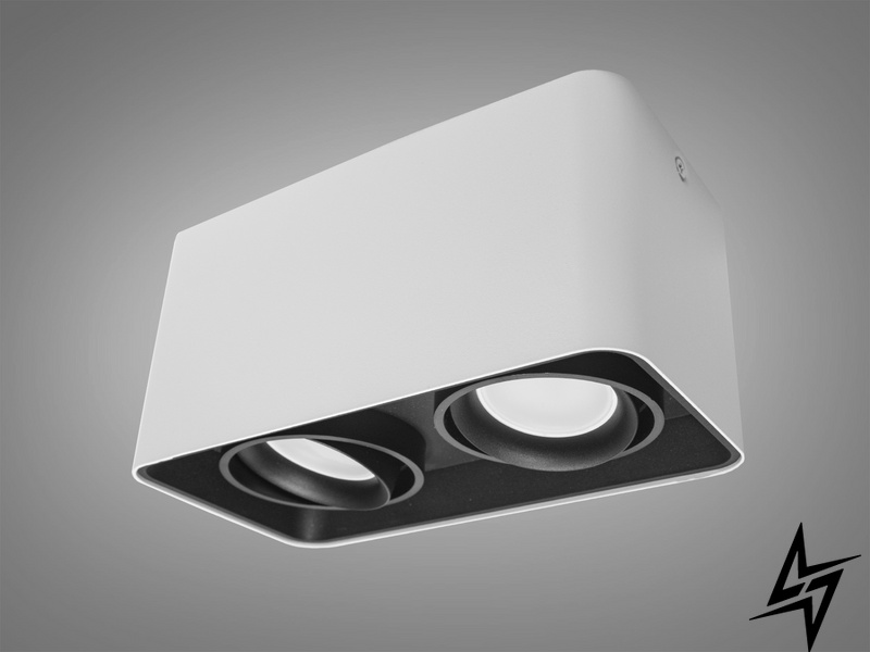 Накладний точковий світильник D23-31428 Білий/Чорний QXL-1727-WH+BK фото наживо, фото в дизайні інтер'єру