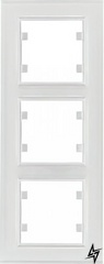Рамка 3Х вертикальная белое стекло Lumina-Passion Hager WL9130 фото