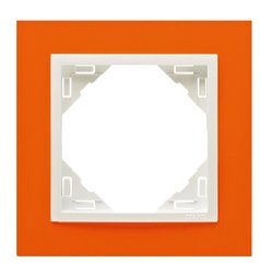 Рамка одинарная универсальная Logus 90. Animato оранжевый/лед Efapel