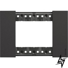 Декоративна рамка 3 модуля Bticino LIVING NOW колір чорний KA4803KG фото