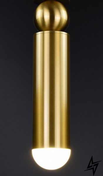 Стельова люстра підвісна на 1 лампочку L23-37494 Латунь SGA13 фото наживо, фото в дизайні інтер'єру