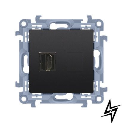 Одинарна HDMI-розетка Simon CGHDMI.01/49 10, чорна матова CGHDMI.01/49 фото