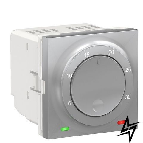 Термостат Schneider Electric NU350130 Unica New, алюміній, матовий, 8 А, IP20 NU350130 фото