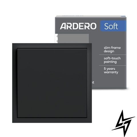 Кнопочный (импульсный) выключатель Ardero Soft EV141-B 1-клавишный 10 А черный 81086 фото