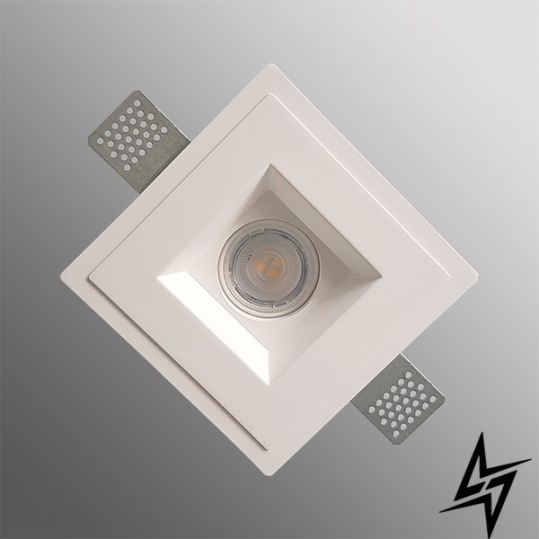 Гипсовый светильник встроенный квадрат 006 30379 CB 006 фото в живую, фото в дизайне интерьера