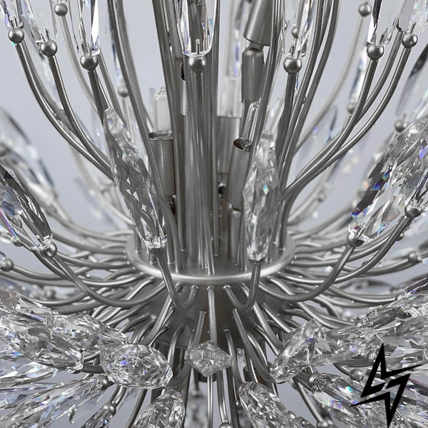 Хрустальная серебряная люстра реплика Lily Buds на 9 ламп LE39477 Серый 45x55x45см 9xG9 MD 8058 S Satin фото в живую, фото в дизайне интерьера