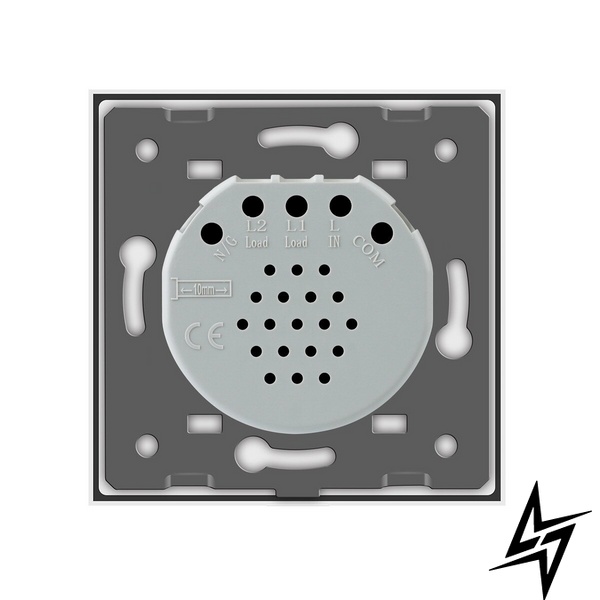 Сенсорна кнопка 2 сенсора Сухий контакт Livolo білий скло (VL-C702IH-11) фото